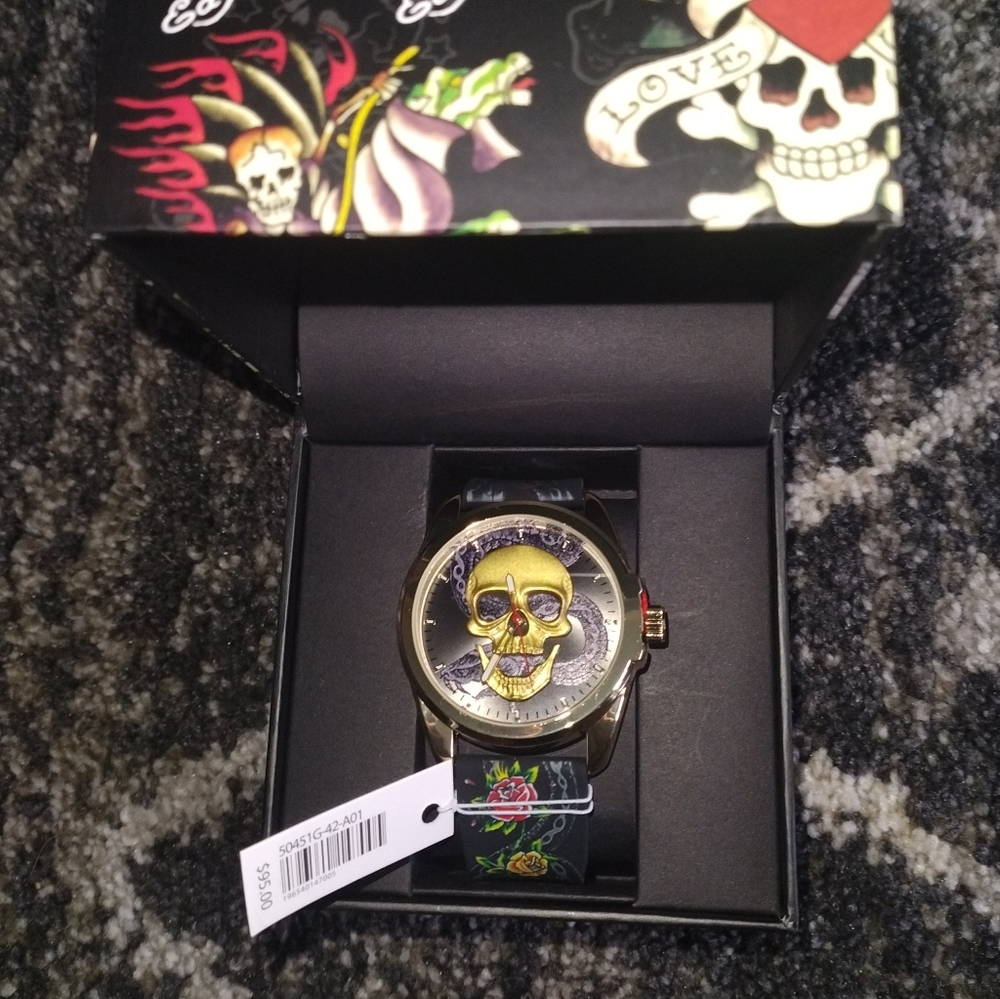 New Ed Hardy Skeleton Watch